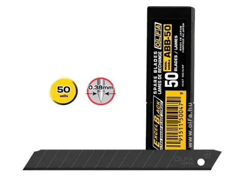 YLEISVEITSEN TERÄ ABB-50  OLFA MUSTA  50 KPL